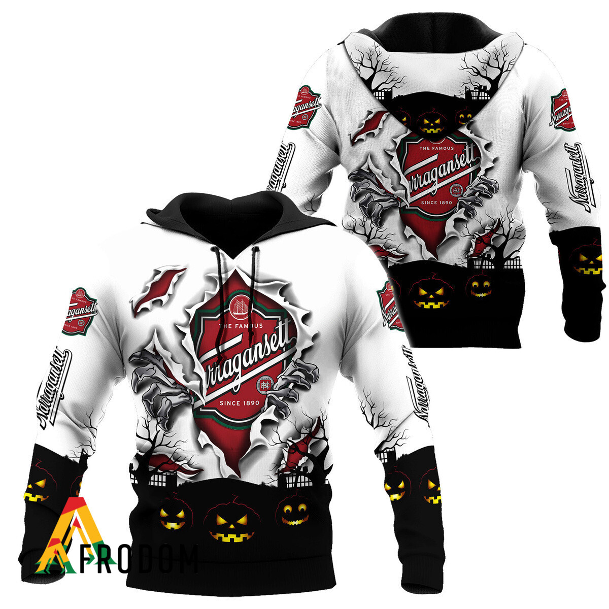 Narragansett Beer Scary Halloween Hoodie Combo HU