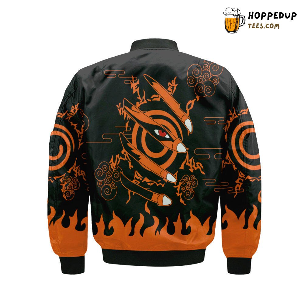 Naruto Bomber Jacket Showcasing Four Symbols Seal Unique Design