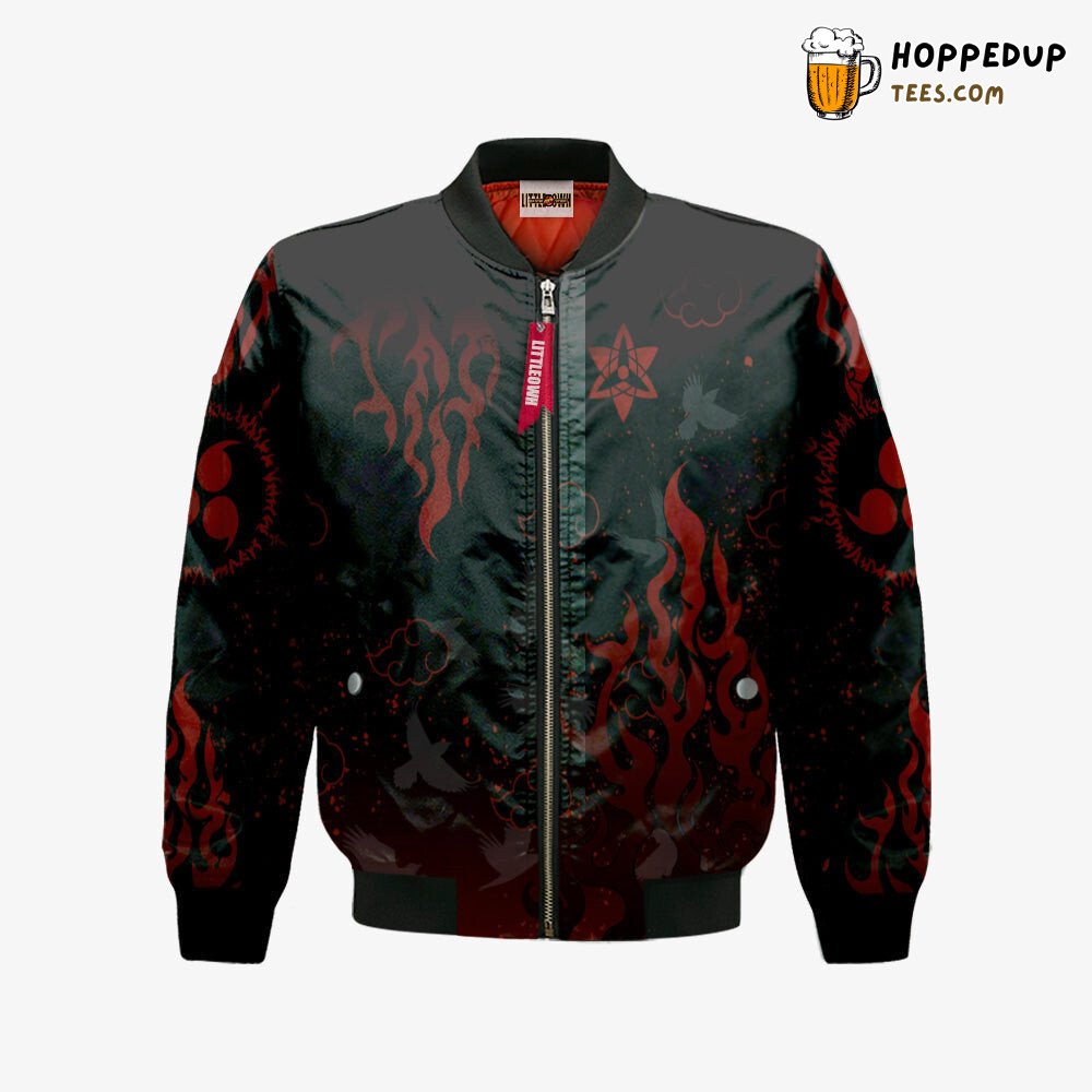 Naruto Sasuke Akatsuki Bomber Jacket Theme Exclusive Limited Edition Design