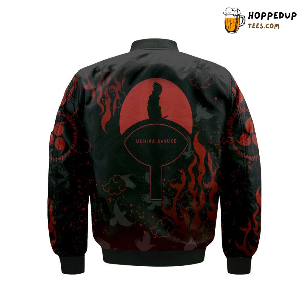 Naruto Sasuke Akatsuki Bomber Jacket Theme Exclusive Limited Edition Design
