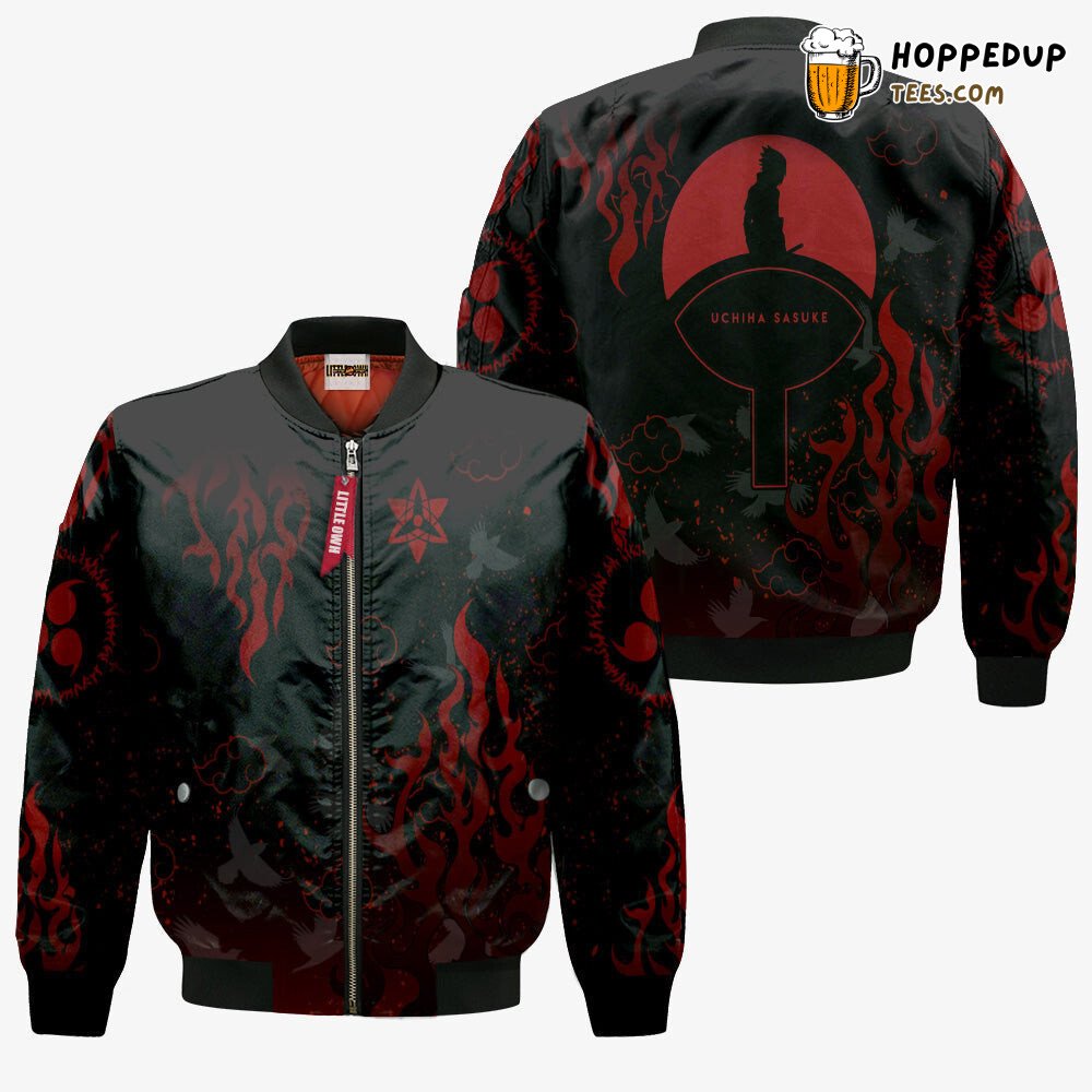 Naruto Sasuke Akatsuki Inspired Bomber Jacket Custom Cosplay Look