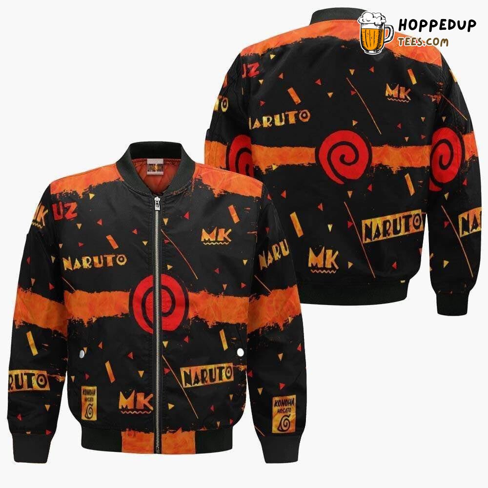 Naruto Uzumaki Clan Outfit Anime Clothes Unique Bomber Jacket Design