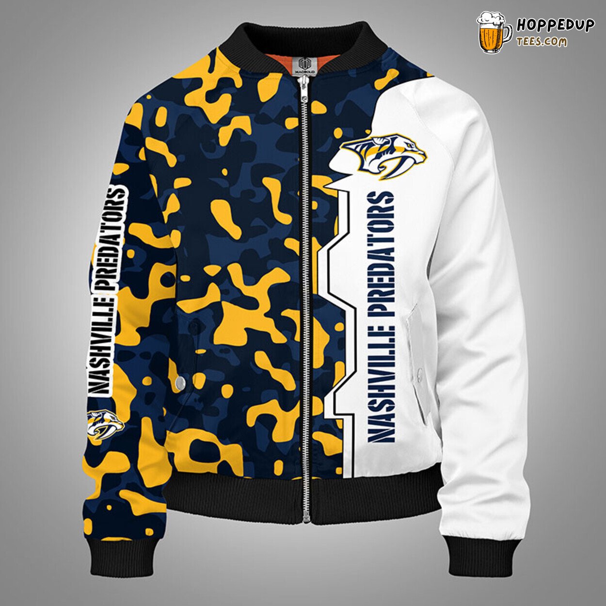 Nashville Predators NHL Camouflage Yellow Distinct Bomber Jacket Stylish Look