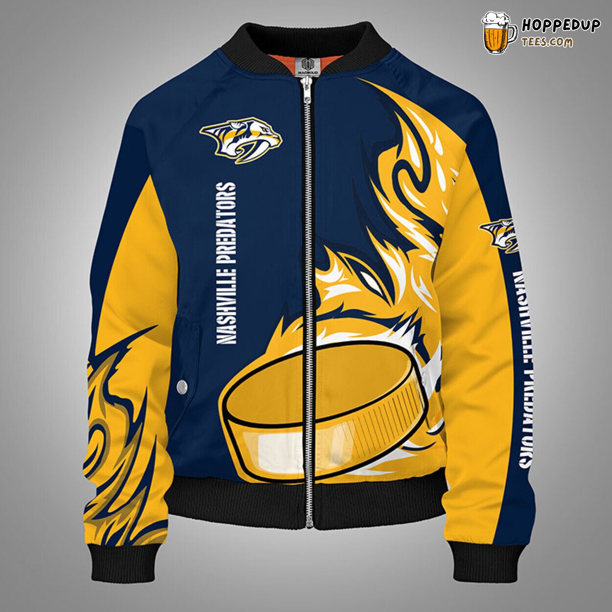 Nashville Predators NHL Yellow Unisex Bomber Jacket Stylish Themed Design