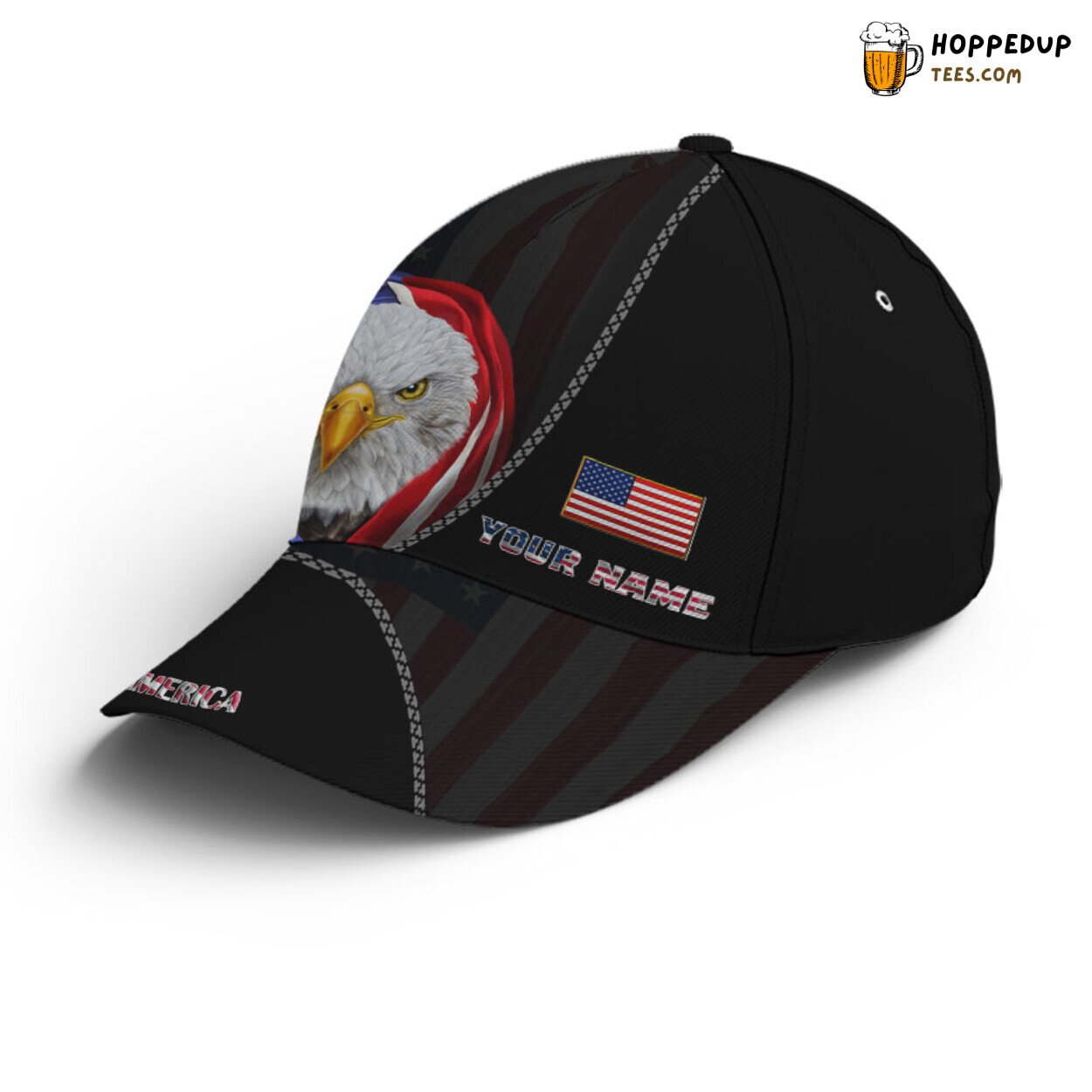 National Pride Bless America Eagle Flag Unique Baseball Cap Design