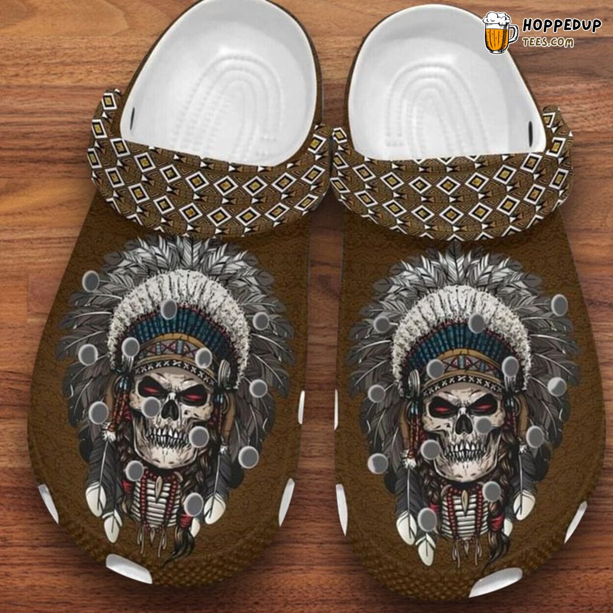 Native American Crary Skull Themed Comfortable Slippers Clogs