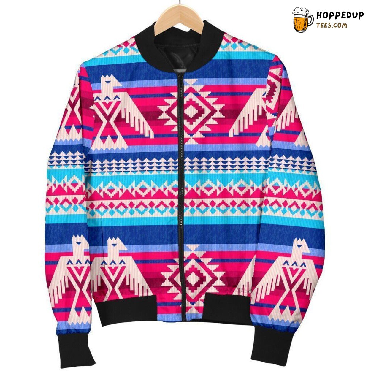 Native American Eagle Tribute Men’s Bomber Jacket Unique Design Pattern Art