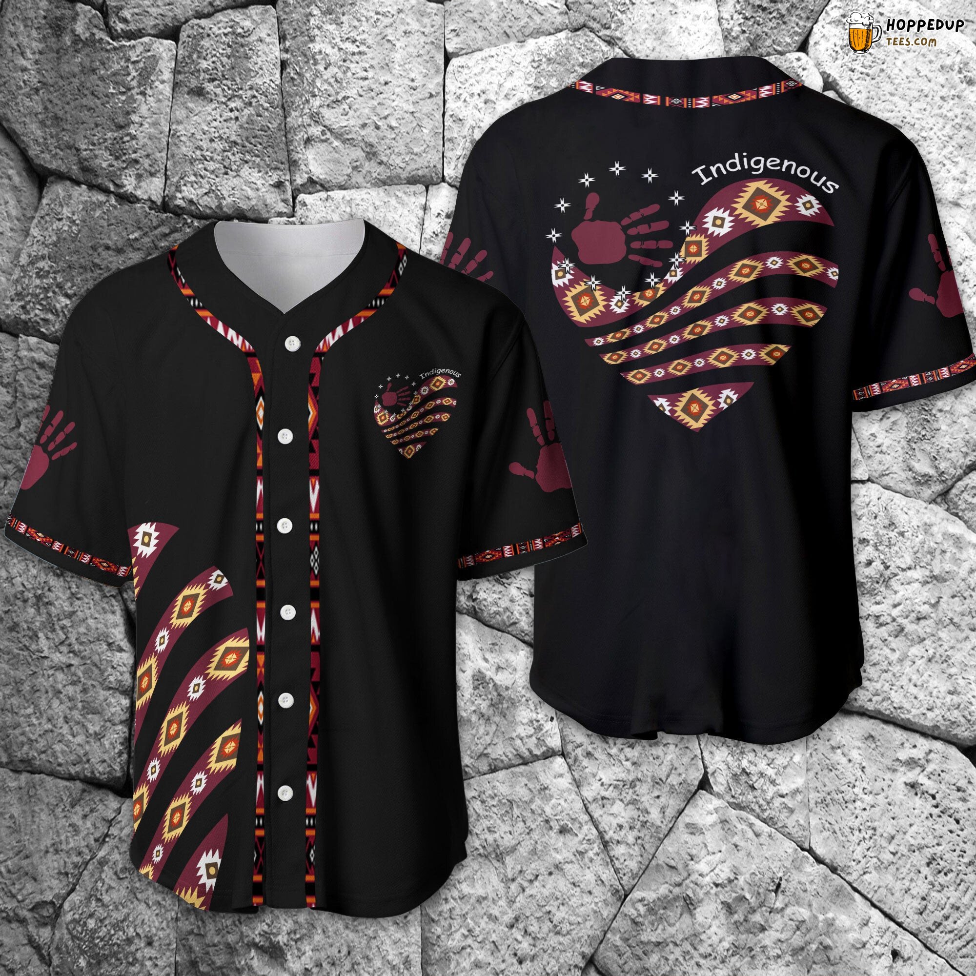 Native American Heart Inspired Baseball Jersey Unique Distinctive Design