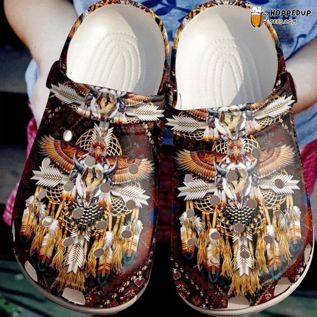 Native American Inspired Comfortable Rubber Clogs Cultural Footwear