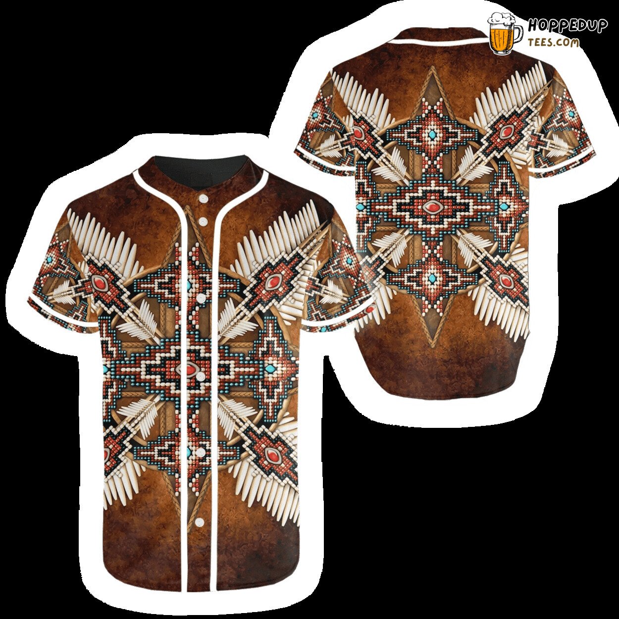 Native American Inspired Pattern Baseball Jersey Unique Design Edition