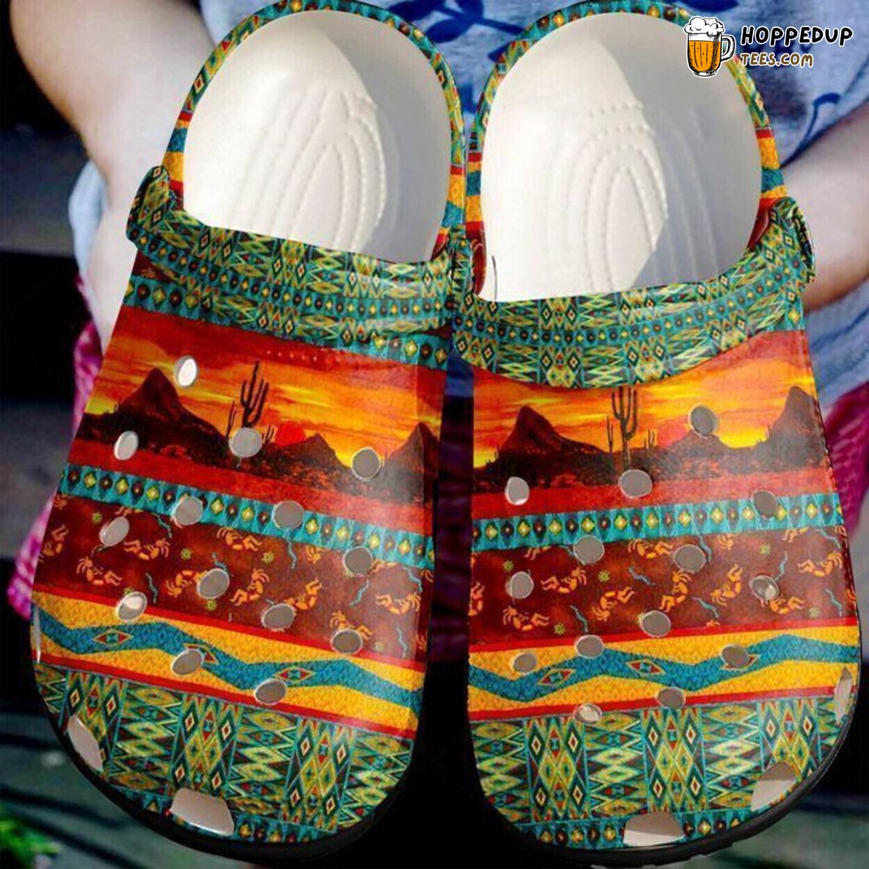 Native American Stunning Pattern Flower Gift Rubber Clog Shoes Comfy Wear