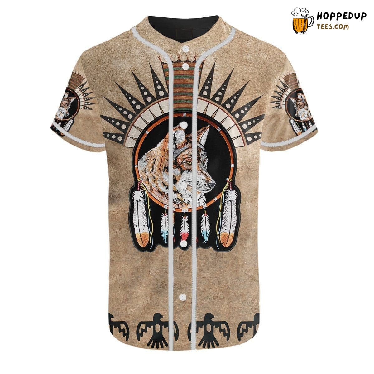 Native American Wolf Dreamcatcher Art Baseball Jersey Unique Design