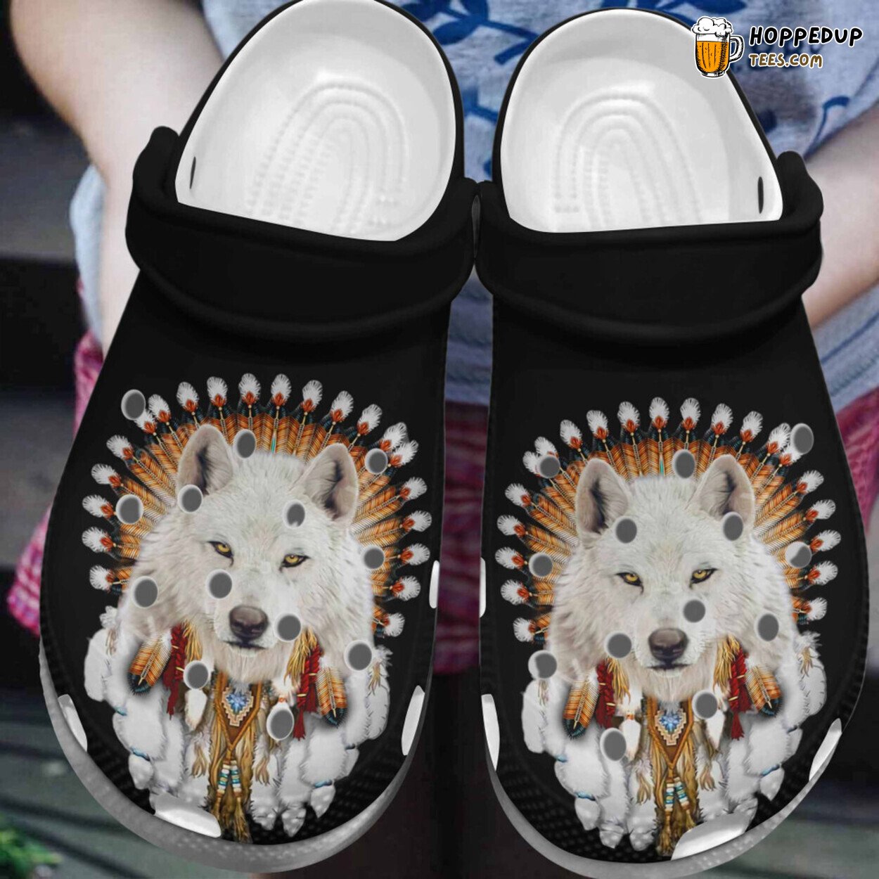 Native American Wolf Lover Gift Rubber Comfortable Unique Clogs