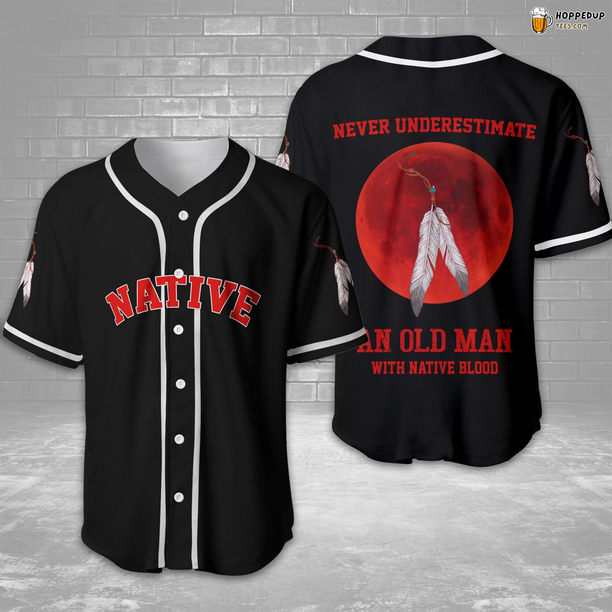 Native Blood Inspired Design Baseball Jersey Distinctive Unique Edition