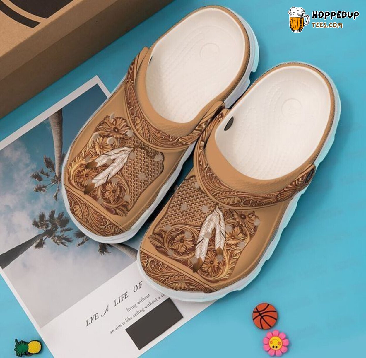 Native Feather Inspired Classic Comfortable Clogs Shoes Unique Artistic Design