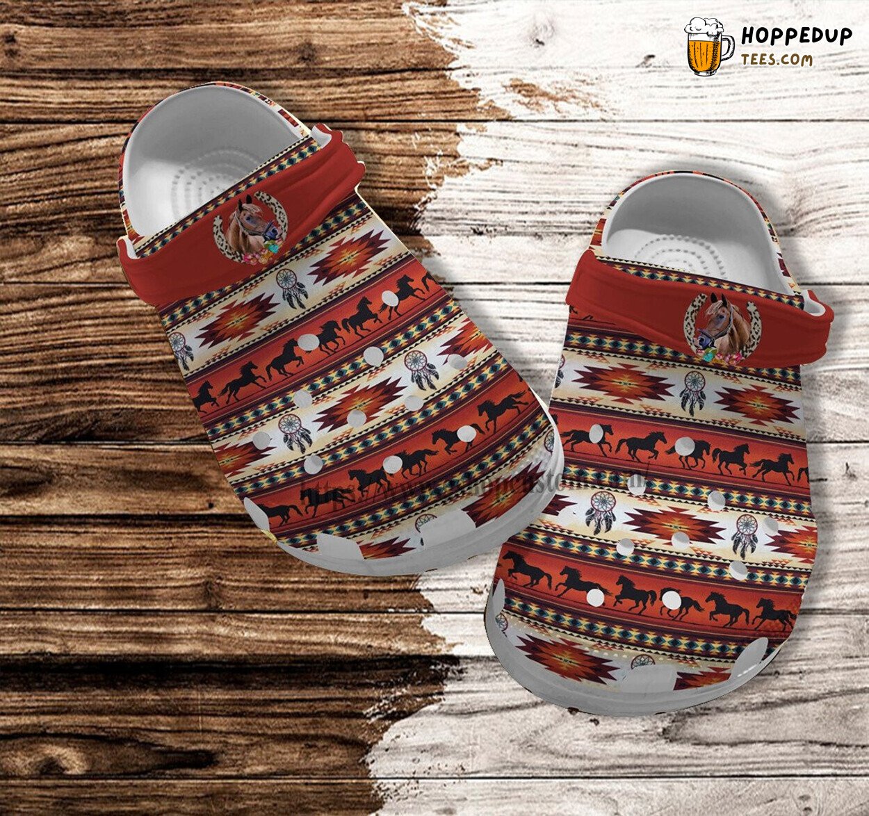 Native Horse Boho Decor Croc Shoes Father’s Day Men Grandpa Gift Unique