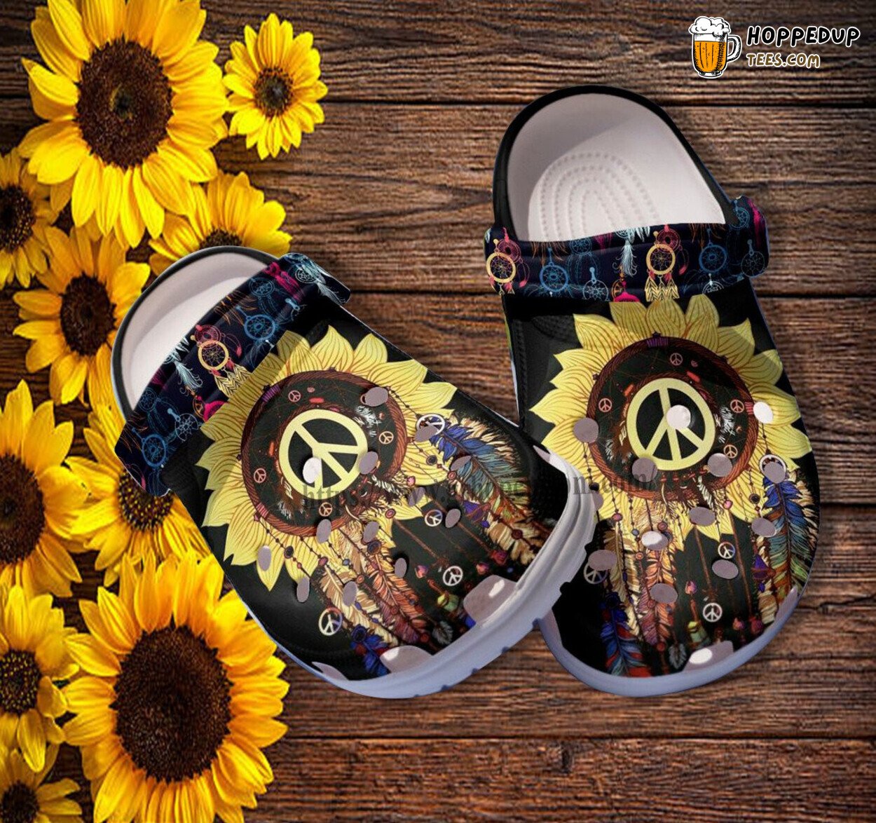 Native Sunflower Dream Catcher Peace Comfortable Grandma Clogs Shoes