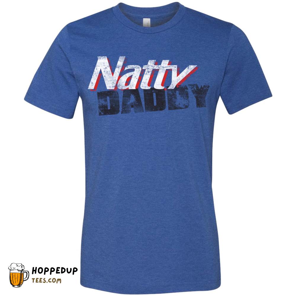 Natty Daddy Stacked Logo Heather True Royal Tee HU