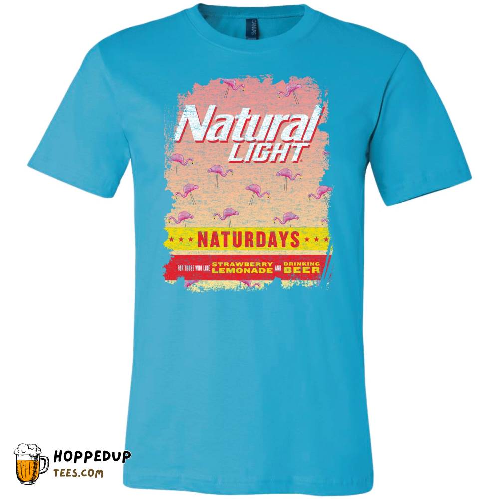 Natty Light Beer Flamingo Label Athletic Heather Tee HU