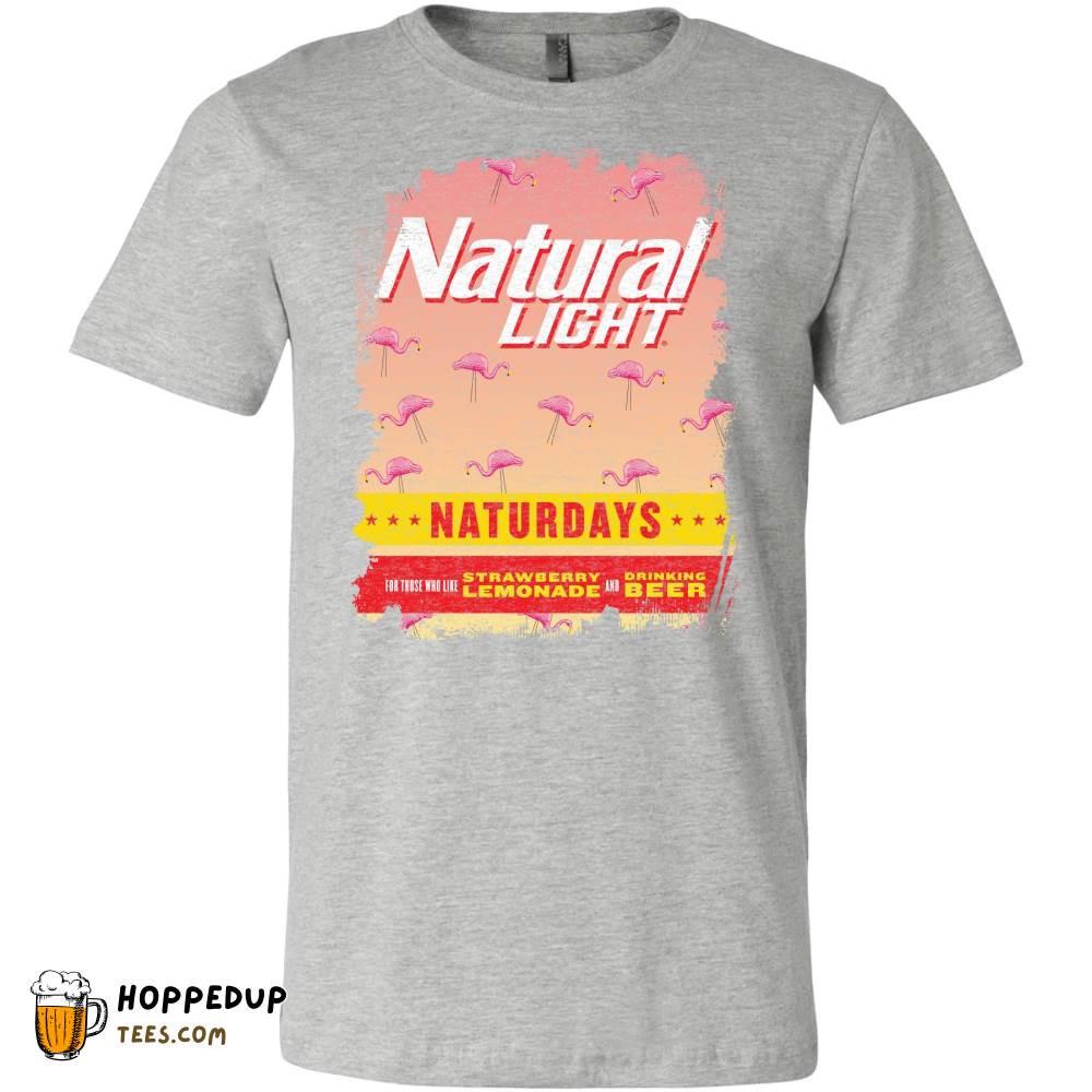 Natty Light Beer Flamingo Label Athletic Heather Tee HU