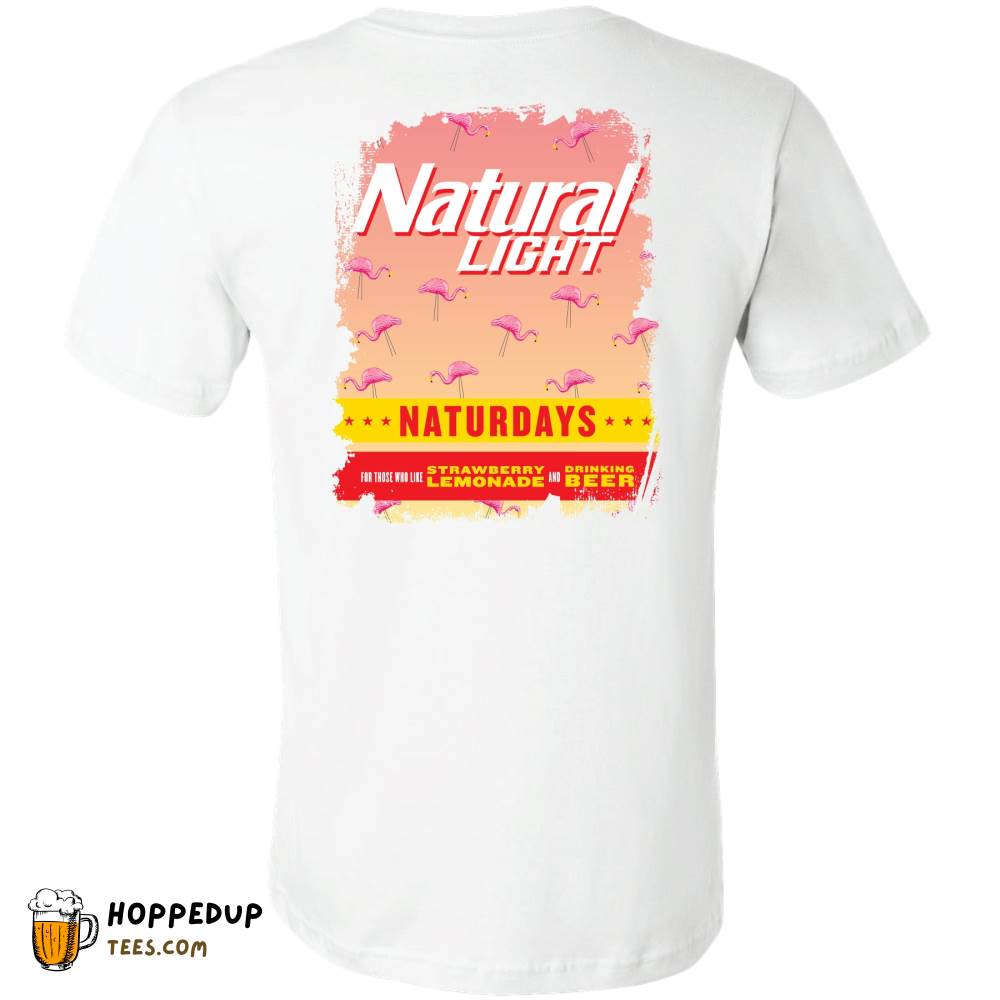 Natty Light Beer Flamingo LC White Tee HU