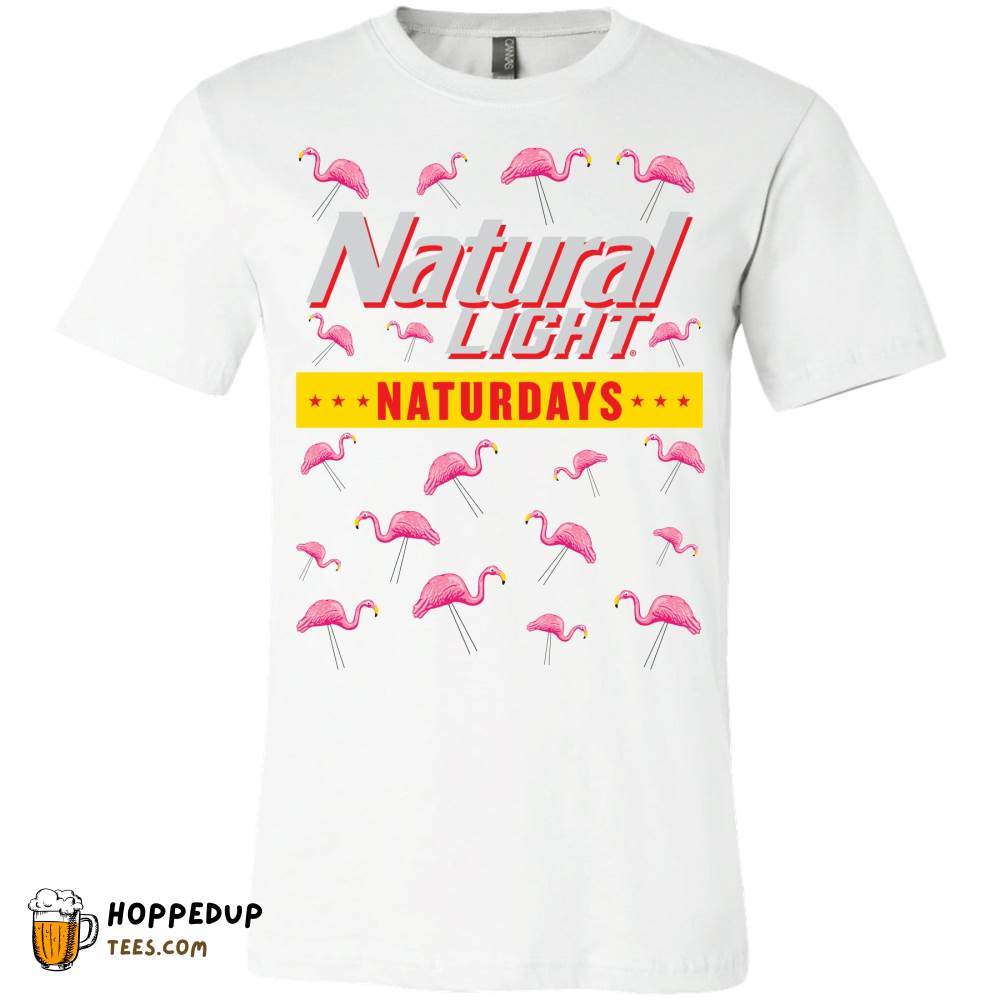 Natty Light Beer Flamingo Splatter Pink T-Shirt HU