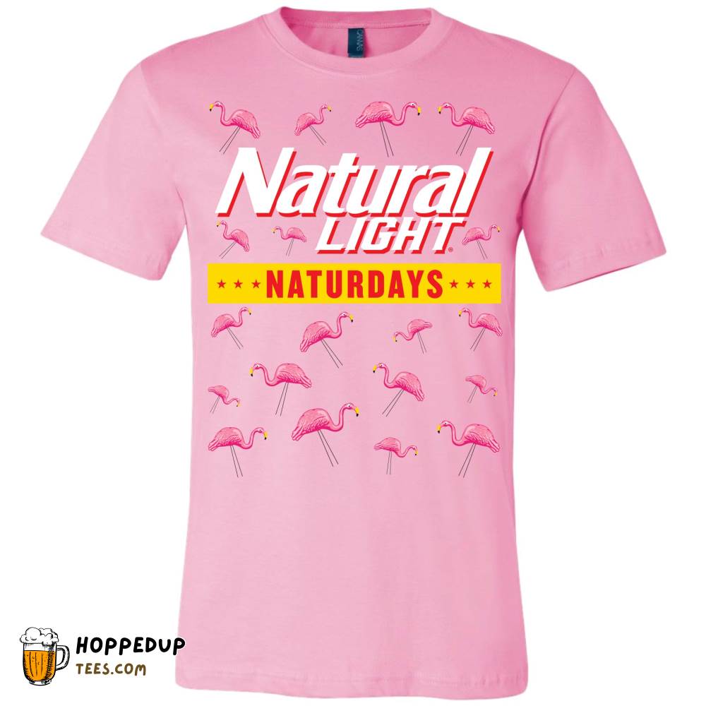 Natty Light Beer Flamingo Splatter Pink T-Shirt HU