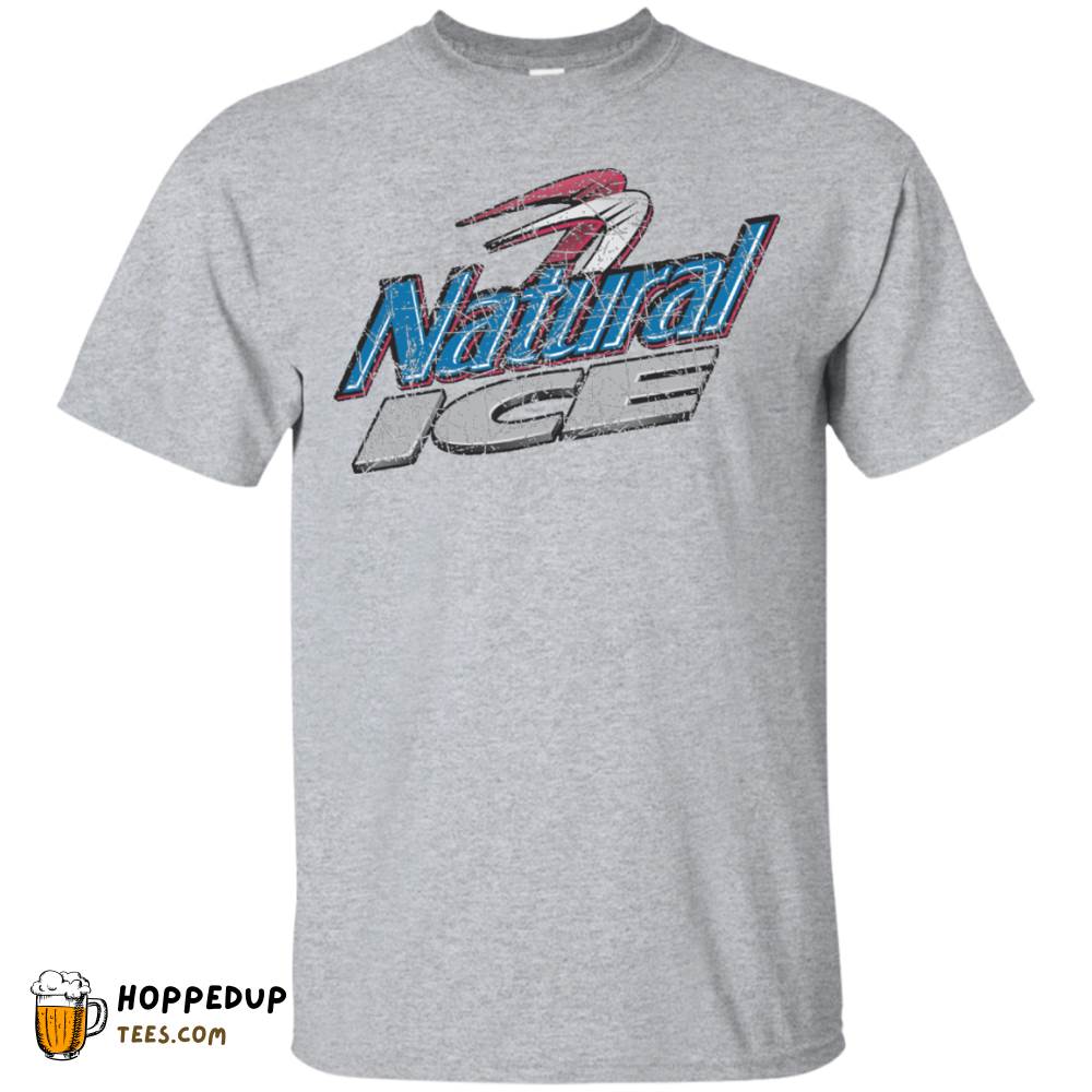 Natural Ice Color Worn Label Pattern T-Shirt HU