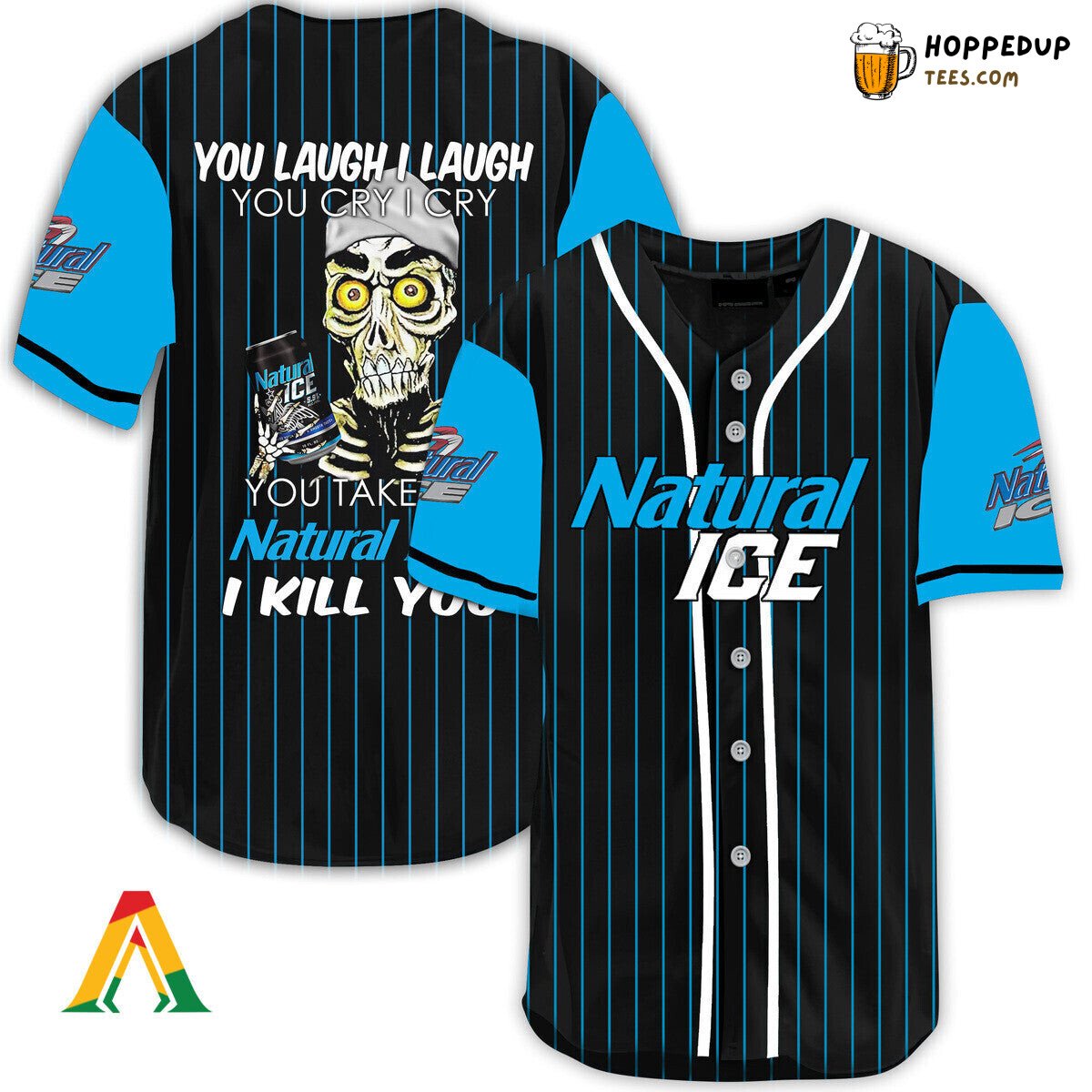 Natural Ice Defender Baseball Jersey Unique Laugh Cry Design Themed Look