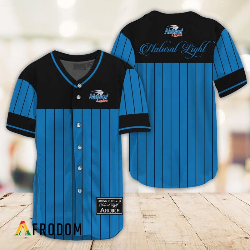 Natural Light Baseball Jersey Sleek Black Striped Edition HU