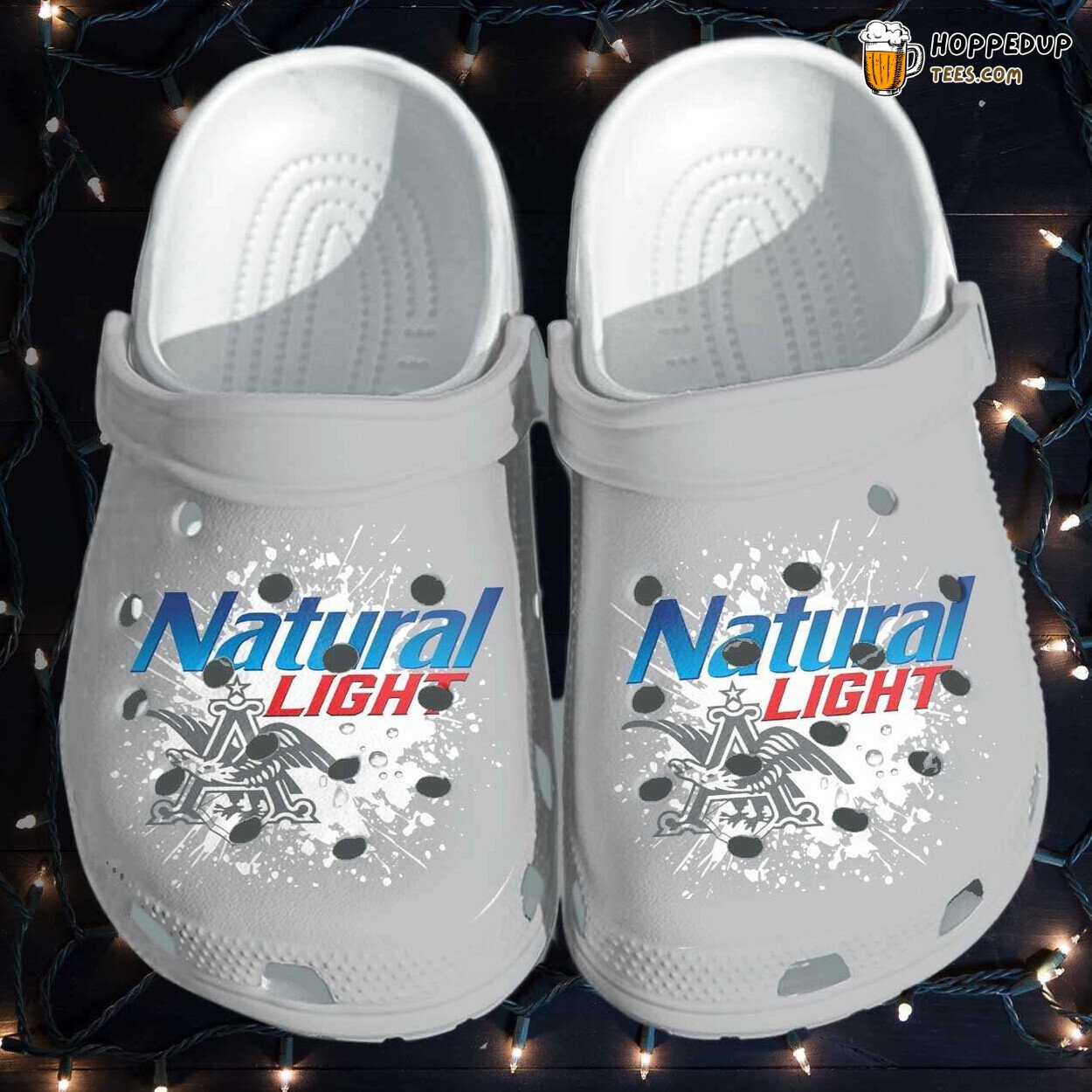 Natural Light Beer Drinking Funny Theme Clog Shoes Comfort