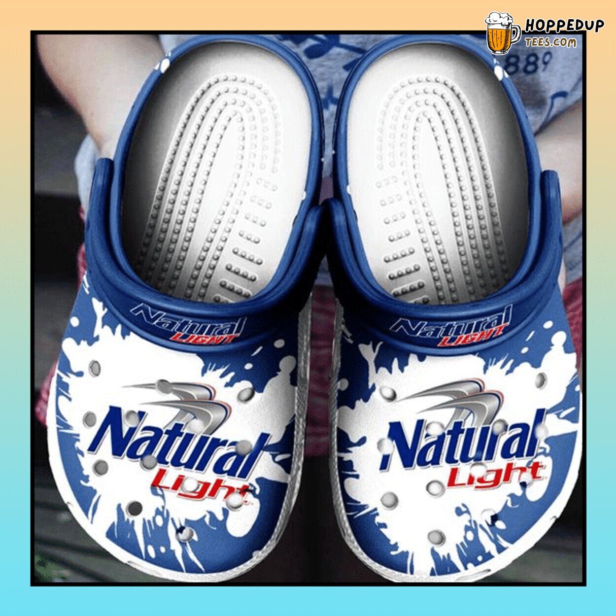 Natural Light Beer Inspired Comfortable Stylish Clog Shoes for Fans