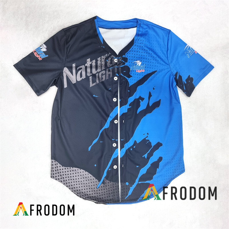 Natural Light Beer Metal Crack Pattern Baseball Jersey HU