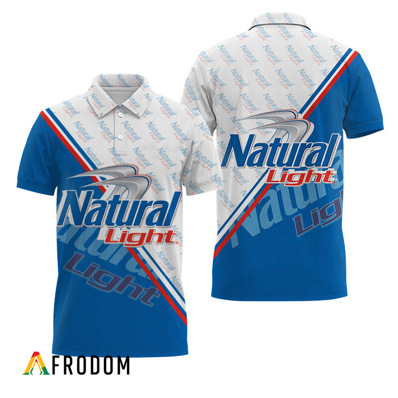 Natural Light Blue And White Diagonal Polo Shirt HU