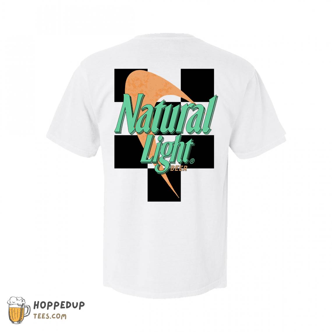 Natural Light Checkered Flag Custom T Shirts