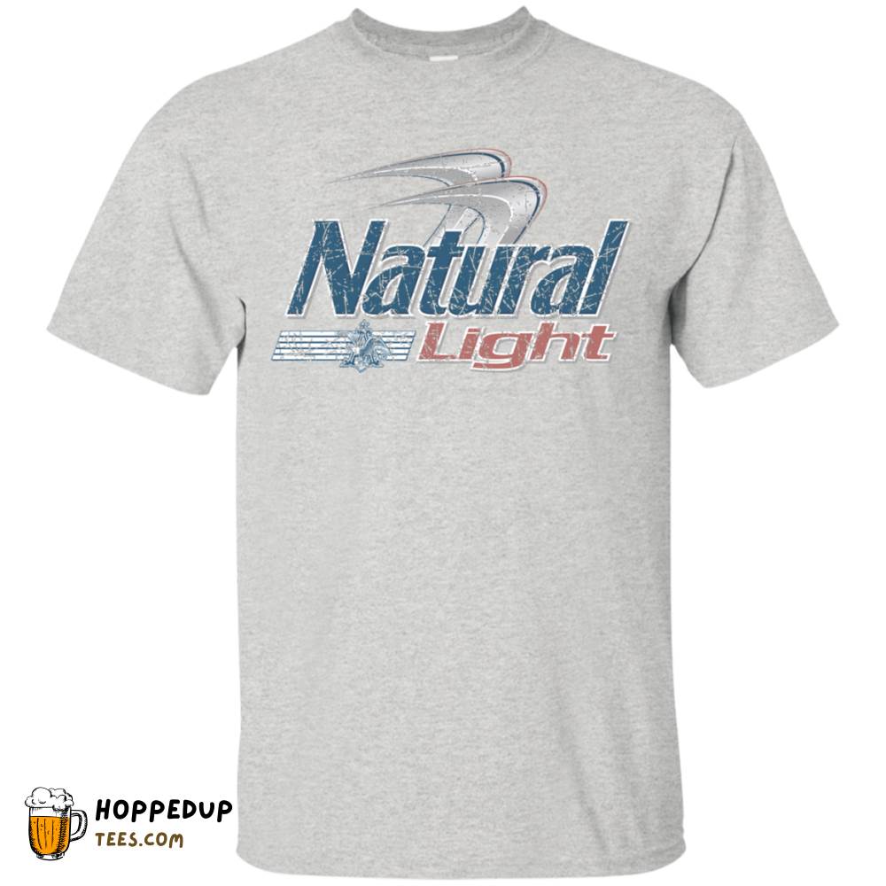 Natural Light Color Worn Label Pattern T-Shirt HU