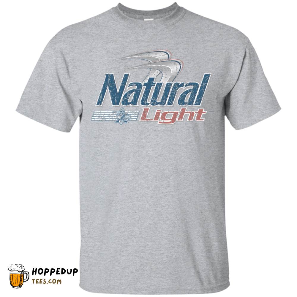 Natural Light Color Worn Label Pattern T-Shirt HU