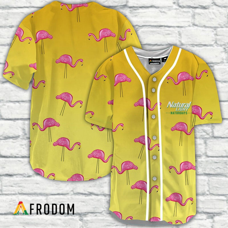 Natural Light Naturdays Flamingo Pink Baseball Jersey HU