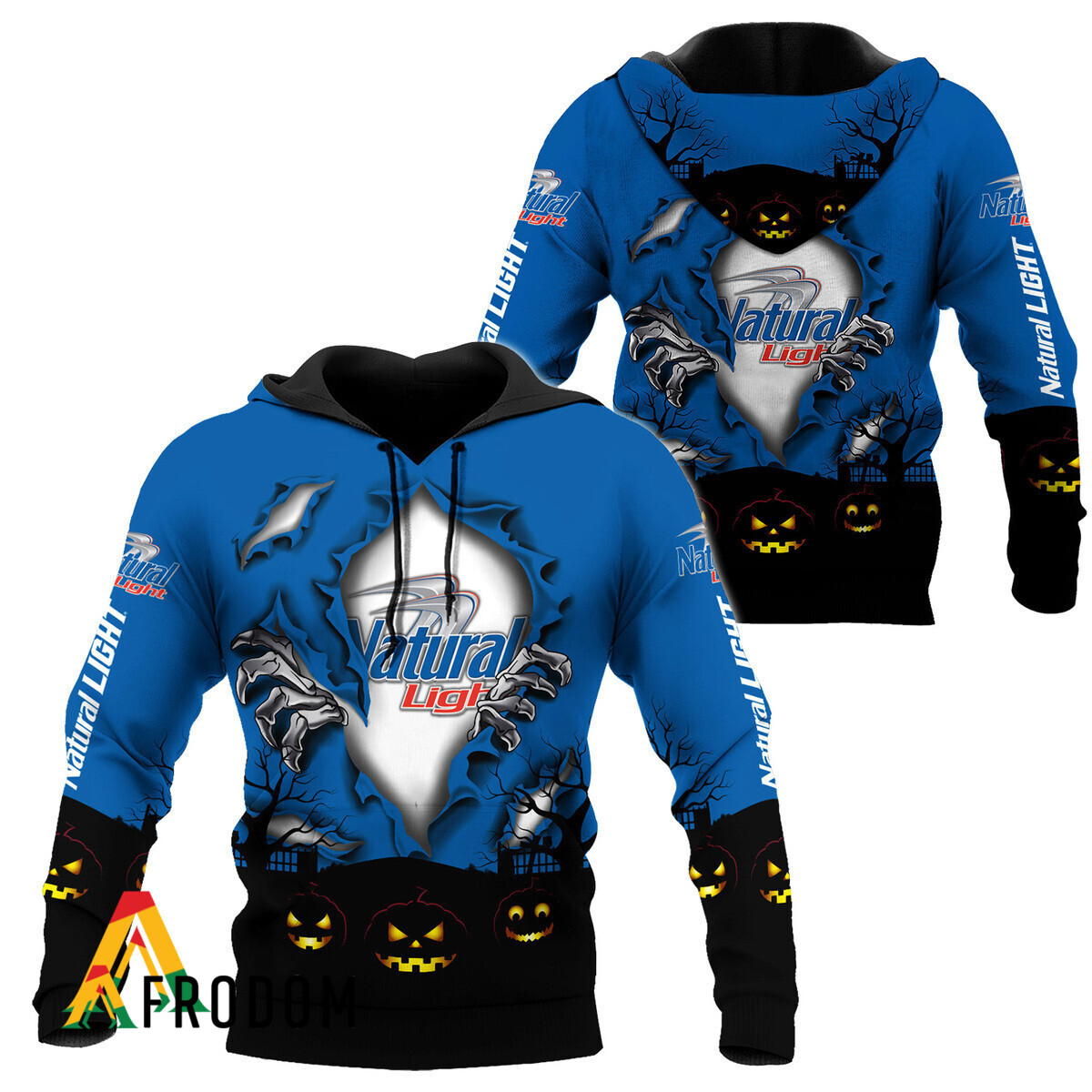 Natural Light Scary Halloween Hoodie and Zip Hoodie HU