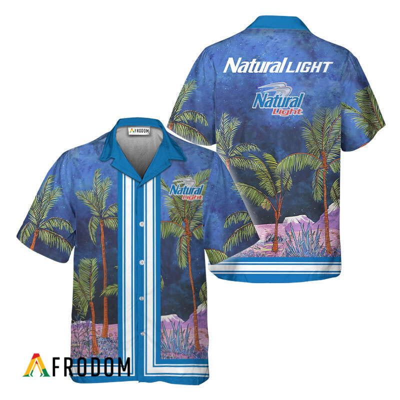 Natural Light Star Print Bermuda Hawaiian Shirt HU