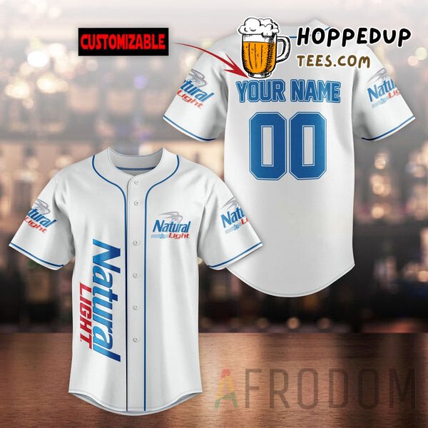 Natural Light White Design Baseball Jersey Unisex Personalized Unique Style