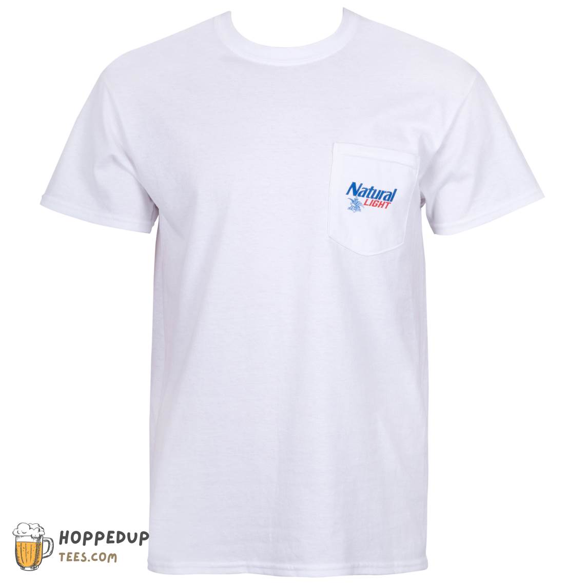 Natural Light White Pocket T Shirt