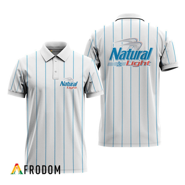 Natural Light White Stripe Pattern Polo Shirt HU