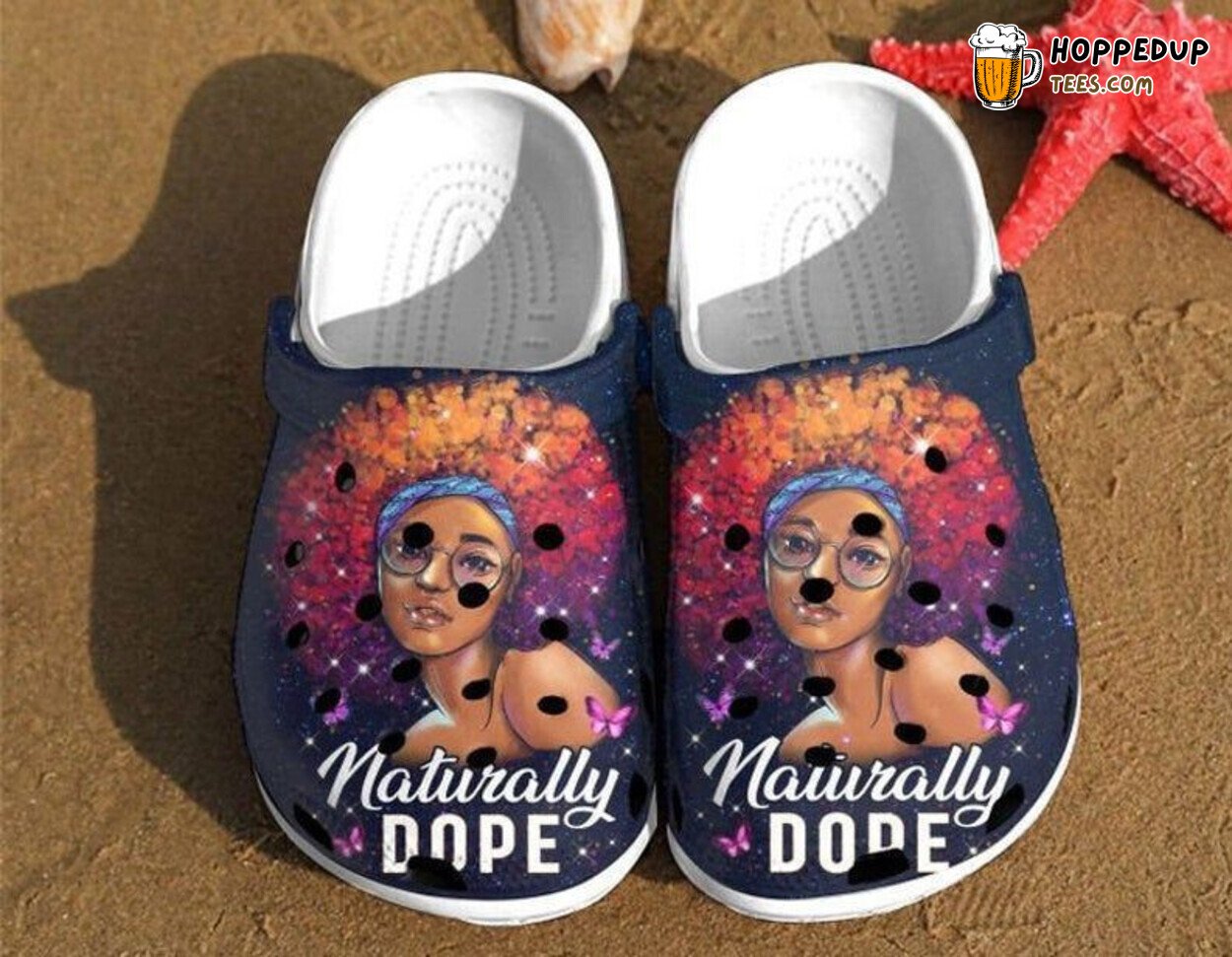 Naturally Dope Birth Month Black Girl Theme Comfy Rubber Clogs