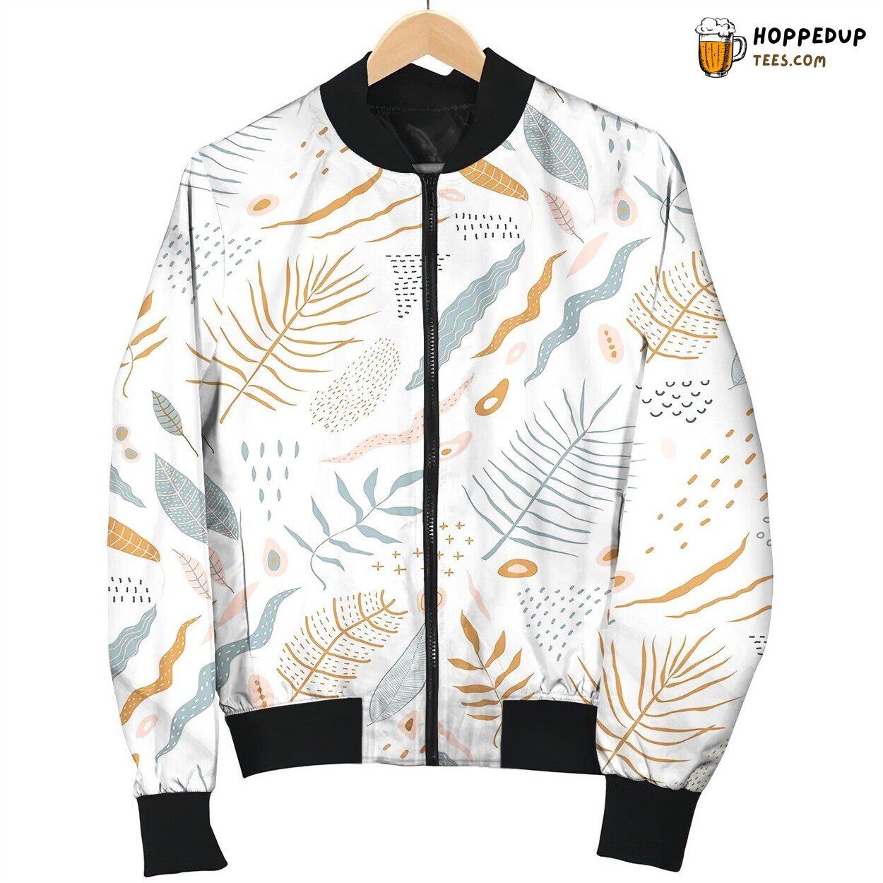 Nature Abstract Seamless Pattern Design Rustic Bomber Jacket