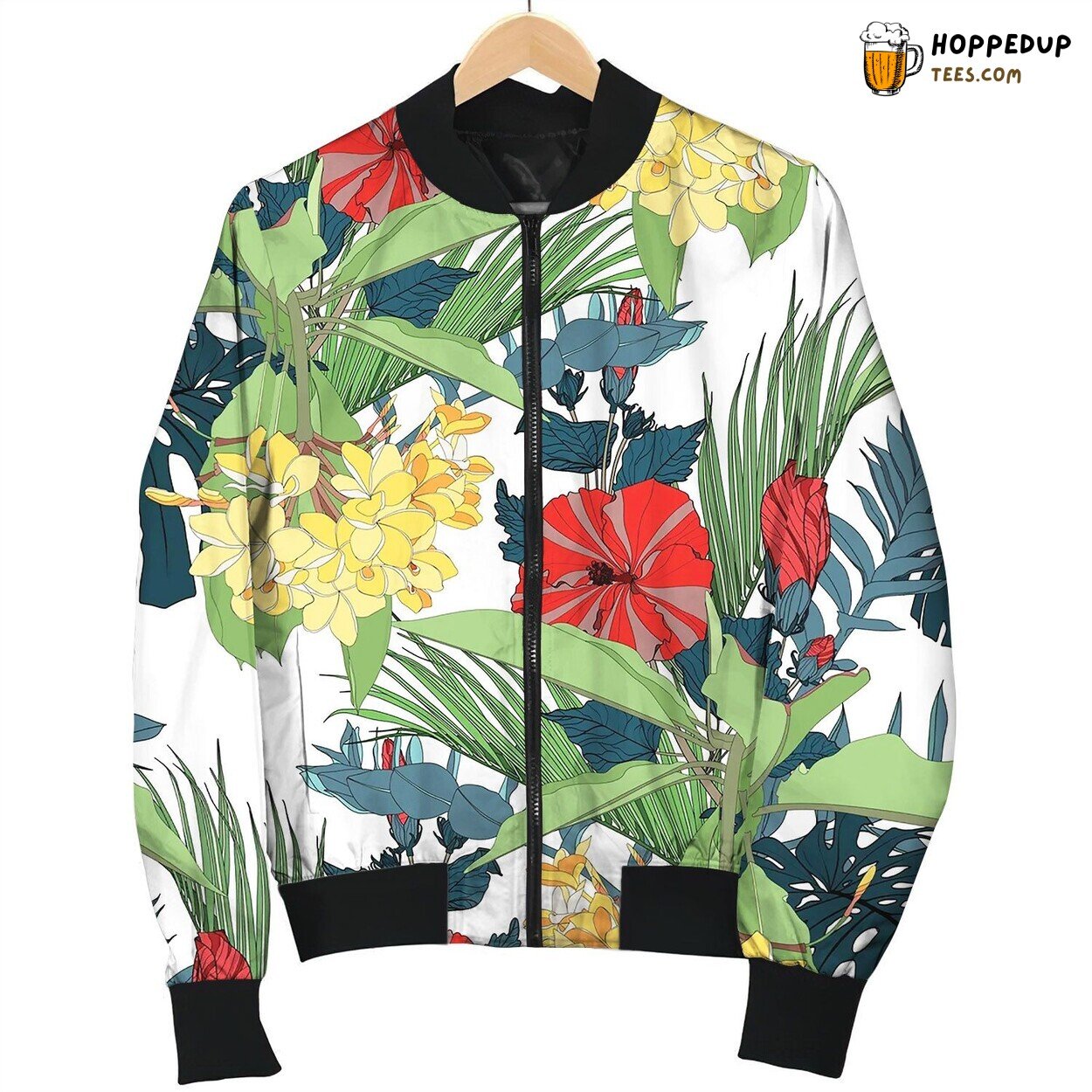 Nature Seamless Pattern Bomber Jacket