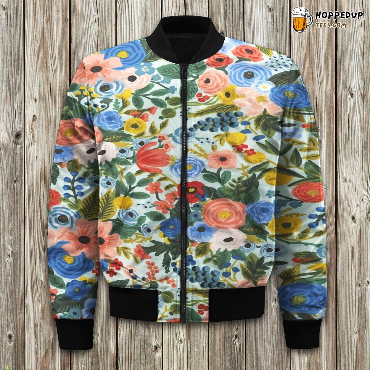 Nature’s Beauty Flower Print Winter Bomber Jacket Floral Elegance Style