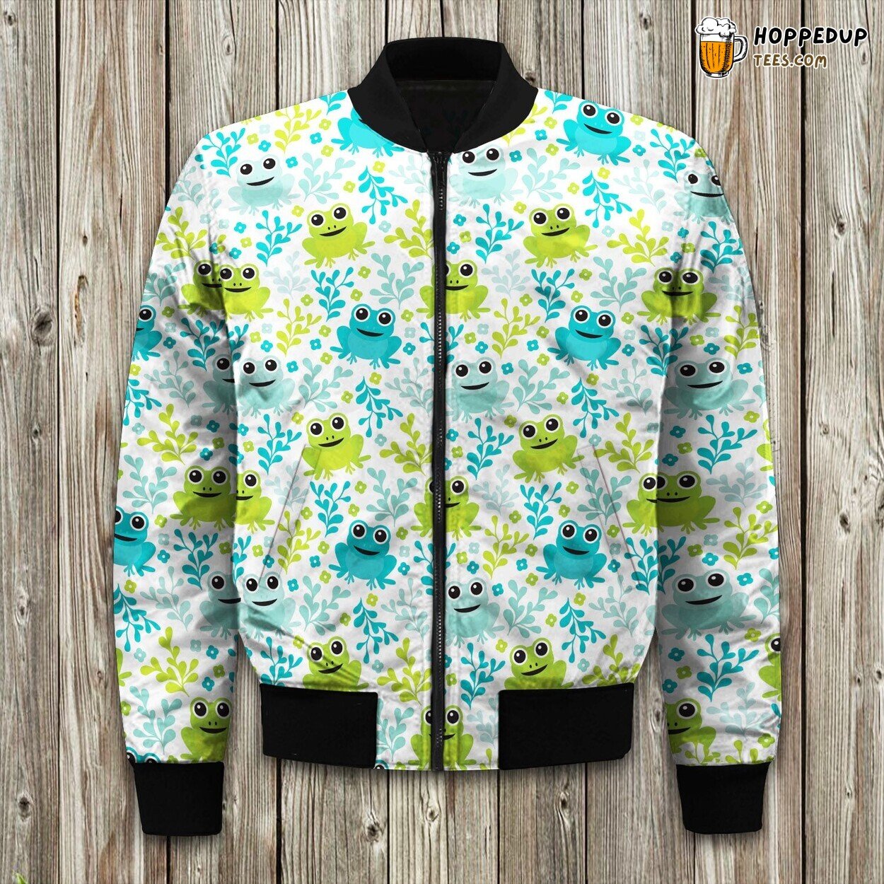 Nature’s Delight Frog Theme Bomber Winter Jacket Excellence