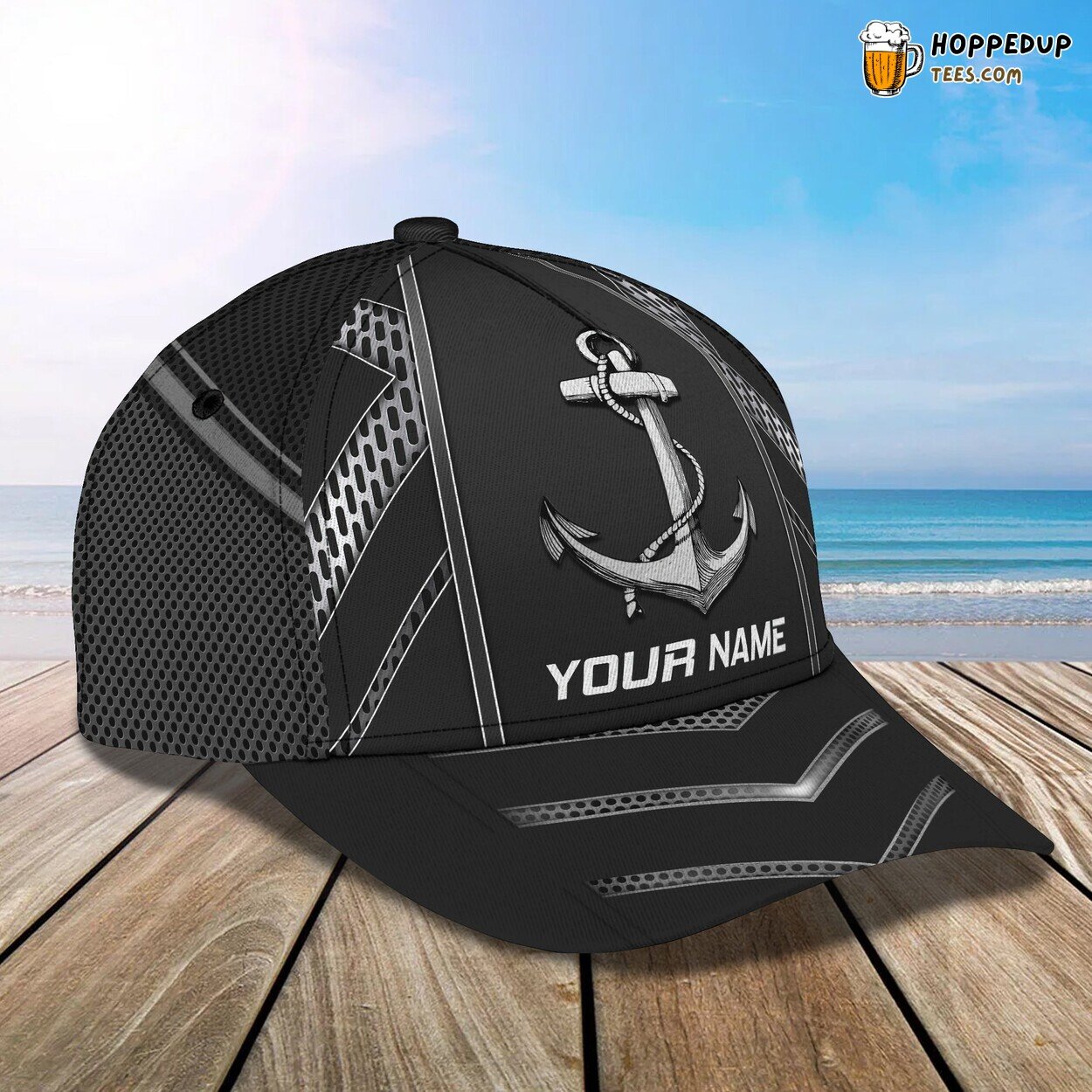 Nautical Anchor Theme 3D Classic Cap Personalized Unique Name Design