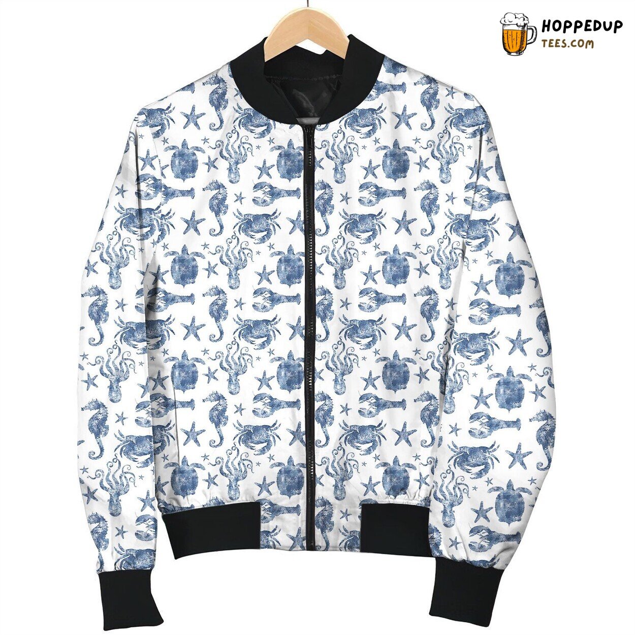 Nautical And Marine Creatures Bomber Jacket